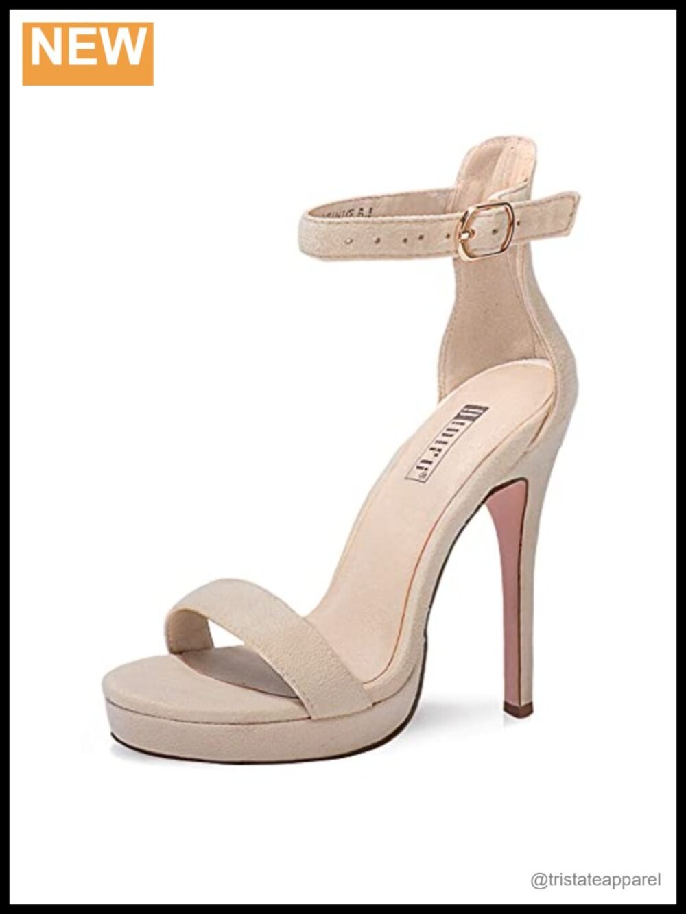 IDIFU Women's 5 Inch Stiletto High Heel Platform Open Toe Ankle Strap Dress